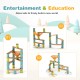 Bamboo marble run toy set with 106 pieces, designed for kids over 4 to enhance creativity and engineering skills.