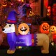 5-foot inflatable dachshund dog with pumpkin, featuring glowing LED lights, perfect for Halloween yard decoration.
