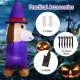 5-foot inflatable dachshund dog with pumpkin, glowing LED lights, waterproof fabric, ideal for Halloween decoration.