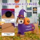 5-foot inflatable Halloween dachshund dog with pumpkin, featuring LED lights and quick inflation for festive outdoor.