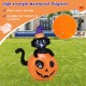 5-foot inflatable Halloween pumpkin with a witch's black cat, made of waterproof 210T polyester for indoor and outdoor.