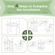 Installation guide for 2 pieces of brown patio rattan wicker bar stool chairs with step-by-step instructions.