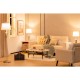 Modern 3-piece lamp set featuring a floor lamp and 2 table lamps in silver, ideal for living room or bedroom lighting.
