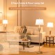 Modern 3-piece lamp set featuring a silver floor lamp and two table lamps, perfect for brightening living spaces.