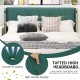 Tufted high headboard upholstered bed frame in green with four drawers, made of PU leather and steel for strong support.