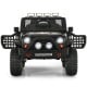 Front view of the 12V kids electric ride-on truck in black, featuring remote control, lights, and a realistic design.