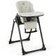 Gray 4-in-1 baby high chair with adjustable height, removable trays, and rolling wheels for easy mobility and safety.