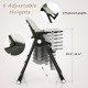 Side view of the gray 4-in-1 baby high chair showing 6 adjustable heights and 3 footrest lengths for versatile use.