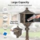 Retro bronze cast aluminum mailbox with innovative baffle door, large capacity for letters, magazines, and newspapers.