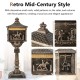 Retro cast aluminum mailbox in bronze with decorative patterns and lockable baffle door for secure letter delivery.