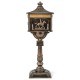 Retro cast aluminum mailbox in bronze with baffle door, lockable design, and elegant patterns for secure letter.