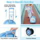 Kids 14-inch blue hardside carry-on luggage with adjustable handle and 360° wheels, perfect for travel adventures.