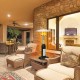 Portable tabletop propane patio heater in black, 11,000 BTU, ideal for outdoor winter warmth in courtyard or garden.