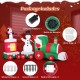 Christmas inflatable train featuring Santa Claus, snowman, and penguin, made of weather-resistant polyester for outdoor.