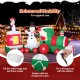 Christmas inflatable train featuring Santa, snowman, and penguin, made of weather-resistant polyester for outdoor use.