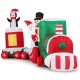 Colorful 11.5 FT Christmas inflatable train featuring Santa Claus, a snowman, and a penguin, perfect for outdoor.