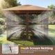 Pop-up canopy with mesh screen netting in brown, featuring easy one-person setup and 360° airflow for outdoor.