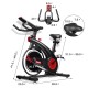 Stationary exercise bike with 20 lbs flywheel, adjustable seat and handlebars, ideal for home or gym workouts.