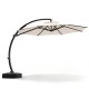11 FT cantilever patio umbrella in beige with 360° rotation, tilt adjustment, and rustproof aluminum frame for outdoor.