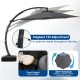 11 FT gray cantilever patio umbrella with 360° rotation and stepless tilt for optimal shade in outdoor spaces.