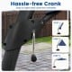 Hassle-free crank mechanism for the 11 FT cantilever patio umbrella with navy canopy, designed for easy opening and.