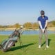 Complete golf club set with 11 pieces, including oversized driver and stainless steel irons, ideal for training and.