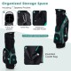 Golf bag featuring 7 zippered pockets, including a waterproof valuable pocket and insulated cooler bag for organized.