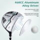 Oversized 460CC aluminum alloy driver with large sweet spot for improved forgiveness and faster swing speed.