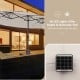 15 ft double-sided patio umbrella with solar-powered LED lights, enhancing outdoor dining with stylish shade and.
