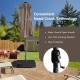 15-foot double-sided patio umbrella with hand crank, featuring a sturdy base and solar-powered LED lights for outdoor.