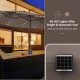 15-foot double-sided patio umbrella with solar-powered LED lights, enhancing outdoor dining with ambiance and shade.