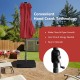 15-foot double-sided patio umbrella with hand crank, featuring a sturdy base for outdoor dining set shade and.