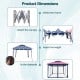 Pop-up gazebo tent with blue mesh canopy, adjustable height, and extended cornice for 121 sq ft of shade. Perfect for.