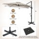 11 x 9 FT cantilever patio umbrella in beige with 360° rotation and tilt adjustment, perfect for outdoor dining and.