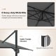 Heavy-duty metal ribs and stable triangle structure of the 11 x 9 FT gray cantilever patio umbrella for durable support.