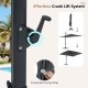 Cantilever patio umbrella with 360° rotation and crank lift system, featuring a gray double-tier canopy for optimal.
