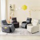Kids recliner lounge sofa in white with adjustable backrest and side pocket, perfect for ages 3-12 for reading and.