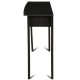 Side view of a modern console table with a storage drawer, crafted from acacia wood and MDF, ideal for hallway decor.