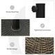 Rattan design detail of the 27 lbs patio market umbrella base stand with sturdy steel pole and tightened connection.