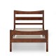 Twin size platform bed frame in walnut with slat support, featuring a solid wood design and ample under-bed storage.