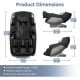 Product dimensions of the Therapy 08 massage chair, showcasing height, weight capacity, and doorway size for optimal.