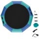12-foot inflatable water bouncer trampoline in blue, featuring a large jumping area and included electric inflator for.