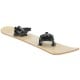 Snowboarding sled with adjustable foot straps, made of sturdy wood, ideal for kids learning to ski outdoors.