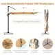 Rectangular 10 x 13 feet cantilever umbrella in beige with 360° rotation, ideal for gardens and backyards.