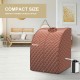 Portable personal steam sauna tent in coffee color, featuring a 3L steamer and detachable folding chair for compact use.