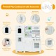 Kitchen pretend play cookware set for kids featuring a water dispenser, mini clock, and adjustable faucet for.