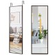 Full length metal door mirror in brown, adjustable hooks for wall or door, perfect for checking outfits and makeup.