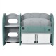 Kids toy storage organizer with 2-tier bookshelf and detachable bins, made of safe HDPE material for easy organization.