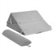 Adjustable gray wedge pillow set with memory foam, perfect for reading and lounging in multiple positions.