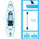 Inflatable 10.8 feet kayak set in blue with adjustable seat and oar, perfect for solo water adventures.